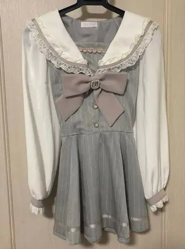 LIZ LISA 리본 포함 스트라이프 패턴 셋업