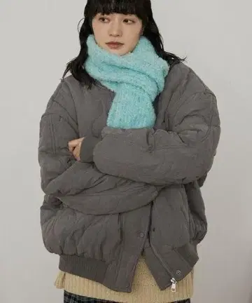 MERLOT 드라이 터치 충전솜 퀼팅 벌룬 블루종 FREE 사이즈