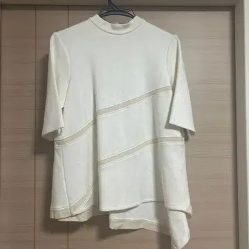 JIL SANDER NAVY 아이보리 반팔 티셔츠