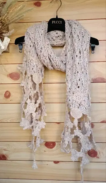 Y2K 페어리 그런지 크로셰 뜨개질 머플러 모리걸