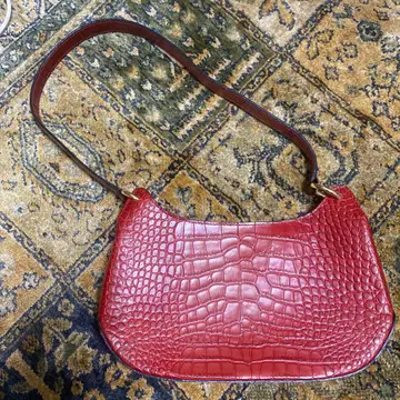 Zenith 레드 크로커다일 압형 천연 가죽 핸드백