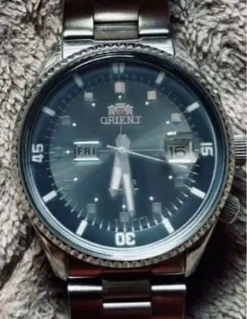 초레어 트리플 스타 ORIENT 자동 와인딩 손목시계 블랙