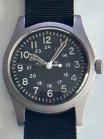 미군용 해밀턴 밀리터리 수동 와인딩 손목시계 밀리터리 벨트