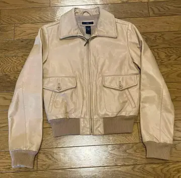 GAP 소가죽 베이지 점퍼 XXS/ITP