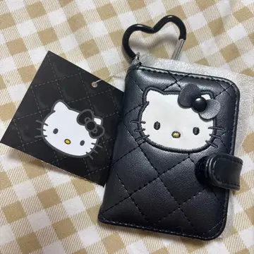 미사용 새상품 키티 수첩형 더블 거울 미니어처 퀼트 블랙 익명 배송