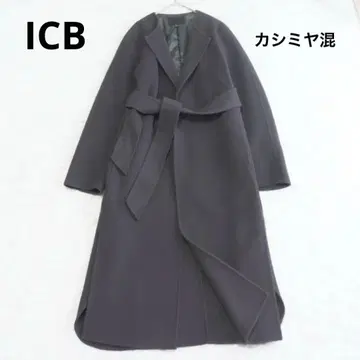 새상품급 ICB 울 캐시미어 리버 코트 더블 페이스 벨트 롱 기장