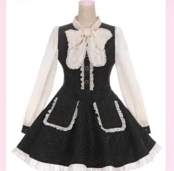 [ ToAlice ] 리본 레이어드 스타일 트위드 원피스