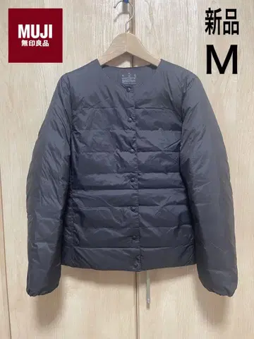 [ 새상품 ] 무인양품 재생 나일론 경량 노카라 다운 자켓 M