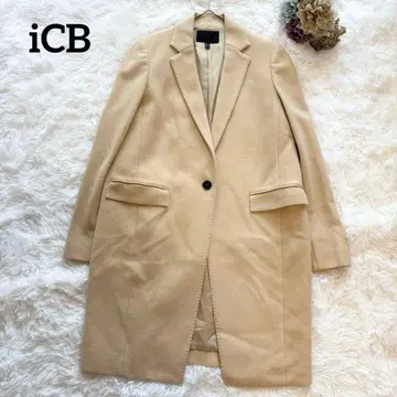 [ iCB ] 울 체스터 코트 스티치 미 실루엣 카멜 M 1B