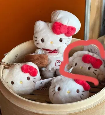 헬로키티 교자 키티 딤섬 테마 봉제 인형 상하이 한정판 덤 포함