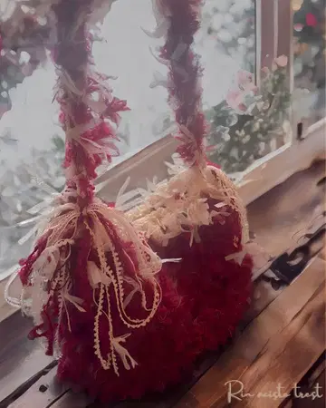 가방 니트 가방 털실 핸드메이드 니트 복슬복슬 포근포근 리본