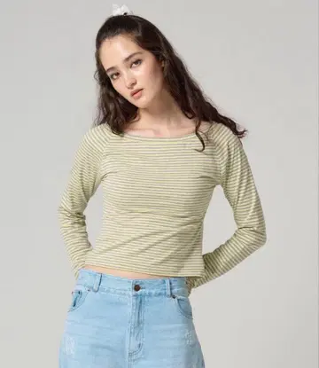 tina jojun 보트넥 보더 티셔츠