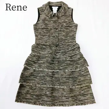 [ Rene/르네 ] TISSUE사 트위드 원피스 티어드 플레어