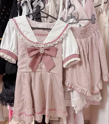 리즈리사 세일러 카라 셋업 핑크