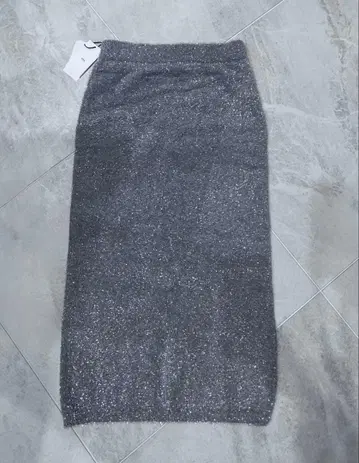 YAMADAYA Vin 차콜 그레이 타이트 스커트 라메