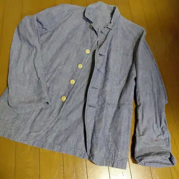 45R 린넨 코튼 자켓 파랑 테일러드 자켓