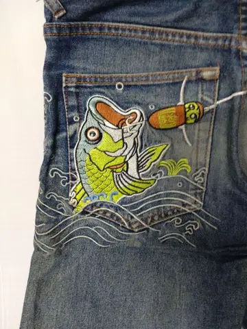 도락 에비수 청바지 농어, 갈매기, 자수 있음 레어품 낚싯대 넘버 없음