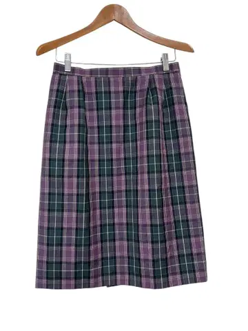 [미사용 새상품] 레리안 스커트 체크 무늬 빅 사이즈 13호 퍼플 계열