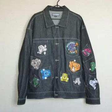 인기 GALFY 갈피 메니 포켓 데님 자켓 블랙 XL