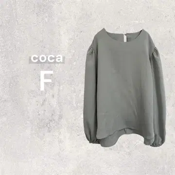 coca 코카 볼륨 소매 블라우스 긴팔 심플 루즈핏 프리 사이즈