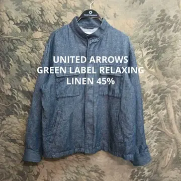 UNITED ARROWS 스탠드 카라 자켓 린넨45% 셔츠