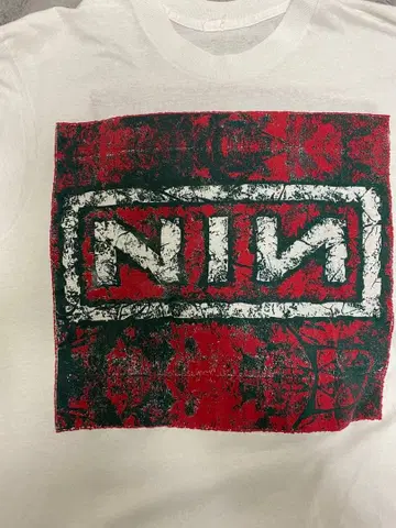 레어 90s 나인 인치 네일즈 부틀렉 화이트 XL