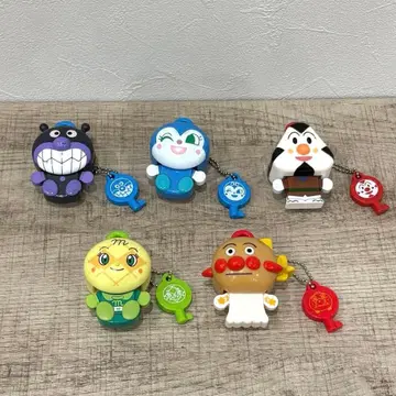 락DE호빵맨 캡슐 토이 가챠가챠 5개 세트 열쇠