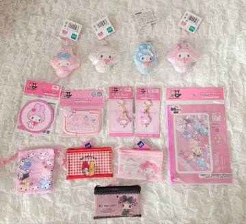산리오 마이멜로디 마스코트 파우치 코스터 키링 세트