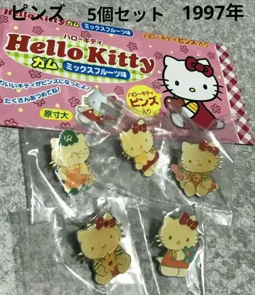 레트로! HelloKitty 핀즈 5개 세트 미개봉 1997년
