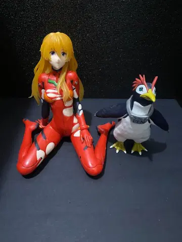 에반게리온 아스카 랑그레이 펭귄 피규어 2체 세트
