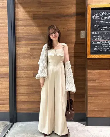 waist cut design combinaison / ivory