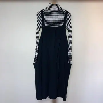 Dgy 코튼 린넨 블랙 오버롤 스커트