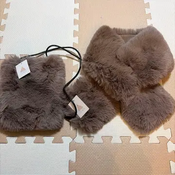 TO:RGH 퍼 머플러 백 세트