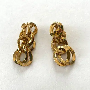 Monet vintage gold chain earrings