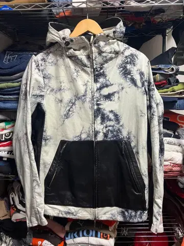 레어템 yasuyuki ishii 시보리 염색 가죽 후드티 y2k