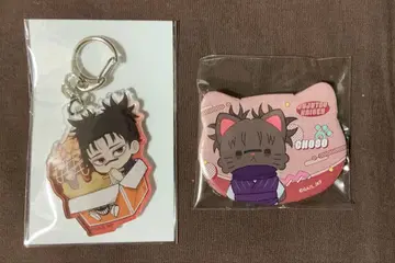 주술회전 바쿠단야키혼포 키링 with CAT 캔뱃지 쵸소우 2점