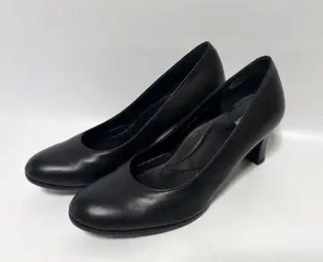 ing 블랙 가죽 펌프스 중간 힐 24cm [ 새상품 ]
