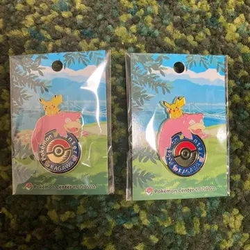 포켓몬 센터 카가와 야돈 피카츄 핀 배지 2개 세트