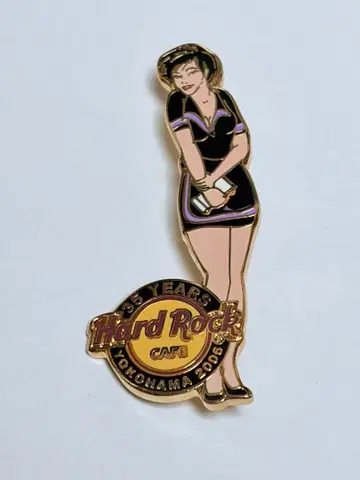 하드 록 카페 35주년 요코하마 블랙 의류 걸즈 핀 배지
