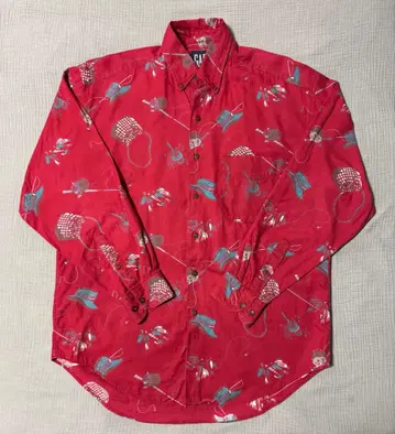 올드 갭/GAP 올 패턴 셔츠 긴팔 90s