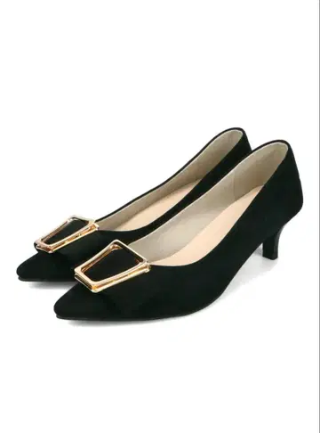 오리엔탈 트래픽 블랙 골드 버클 펌프스