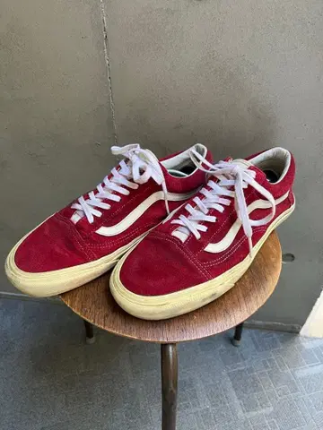 VANS 레드 스웨이드 스니커즈 28.5cm