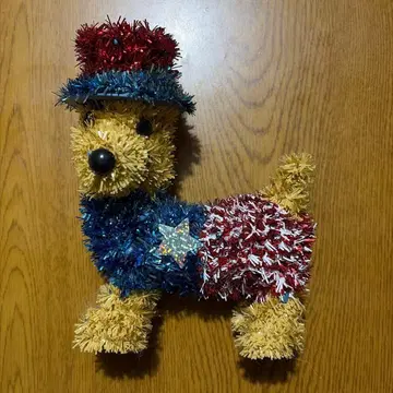 미국에서 구매한 라메 장식 강아지형 봉제 인형