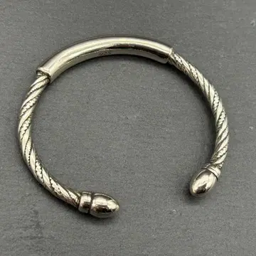 실버 925 심플 뱅글 플라워 제비꽃 빈티지