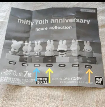 miffy 70주년 기념 피규어 3개 세트