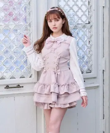 LIZLISA 더블 티어드 셋업 핑크