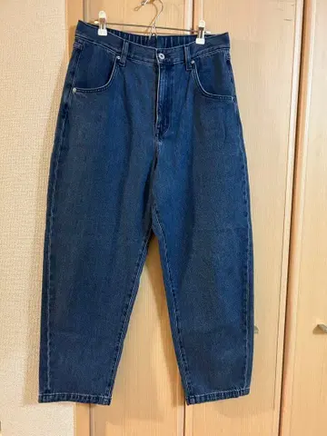 무인양품 나무 열매에서 만든 카폭 혼방 데님 배럴 팬츠 L 라이트 블루