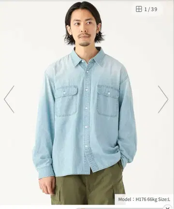 B:MING 유즈드 가공 샴브레이 셔츠 L 새상품