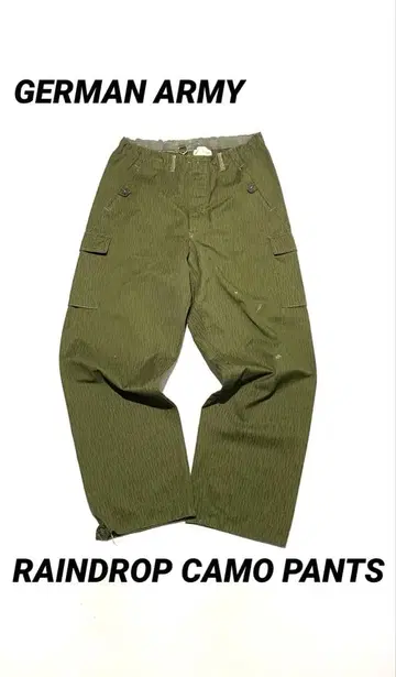 유로 밀리터리 독일군 레인드롭 카모 카고 팬츠 M 사이즈