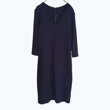 생존 V넥 니트 원피스 네이비 롱 원피스 7부 소매